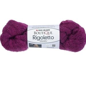 Lot of 12 Red Heart Boutique Rigoletto Metallic Skeins, Hot Pink